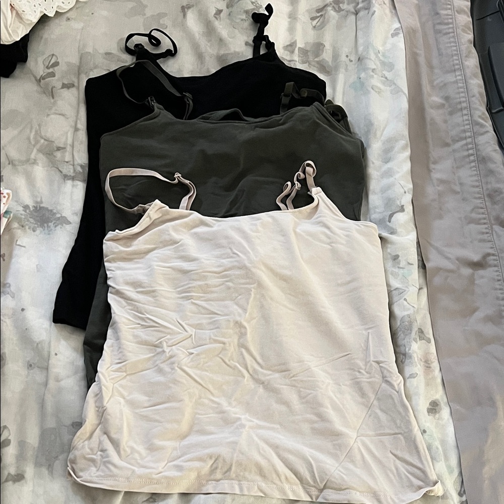 H&M Camisole Set in Black, Green, and Cream